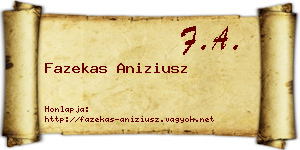 Fazekas Aniziusz névjegykártya